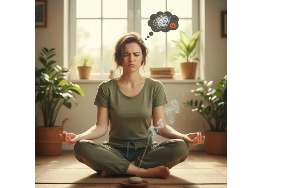 frustrated woman meditation