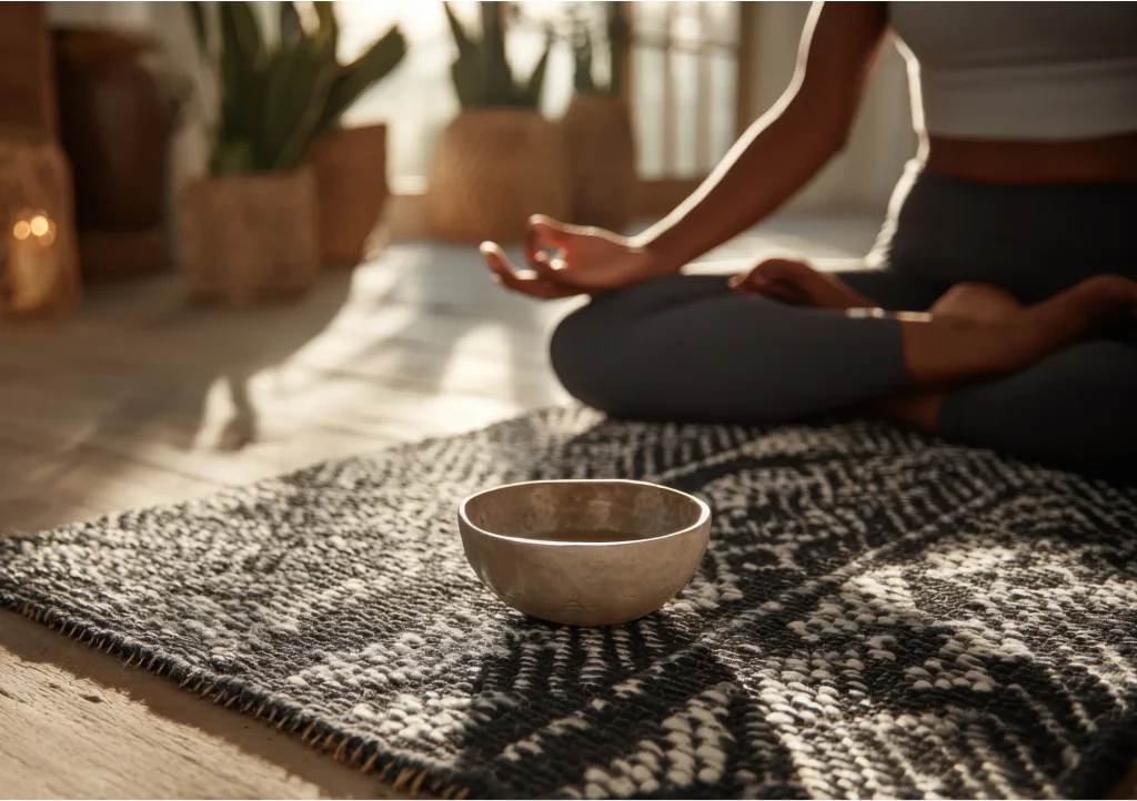 Frau in tiefer Meditation