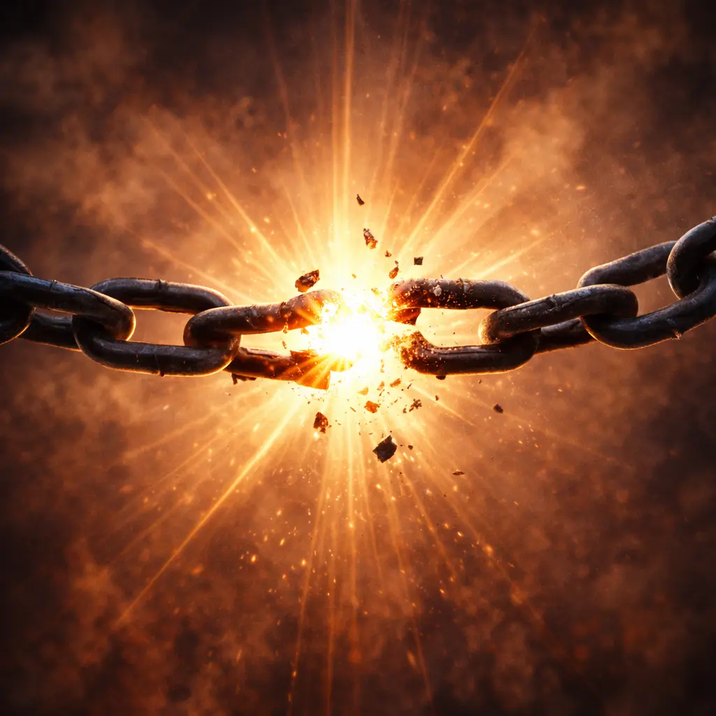 Symbolische Darstellung von zerbrochenen Ketten