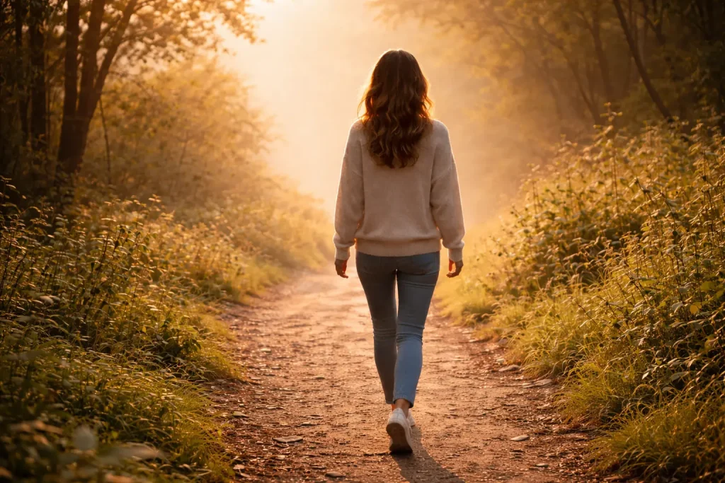 Frau im Nebel, Licht am Ende des Tunnels, Durchbruch-Stimmung