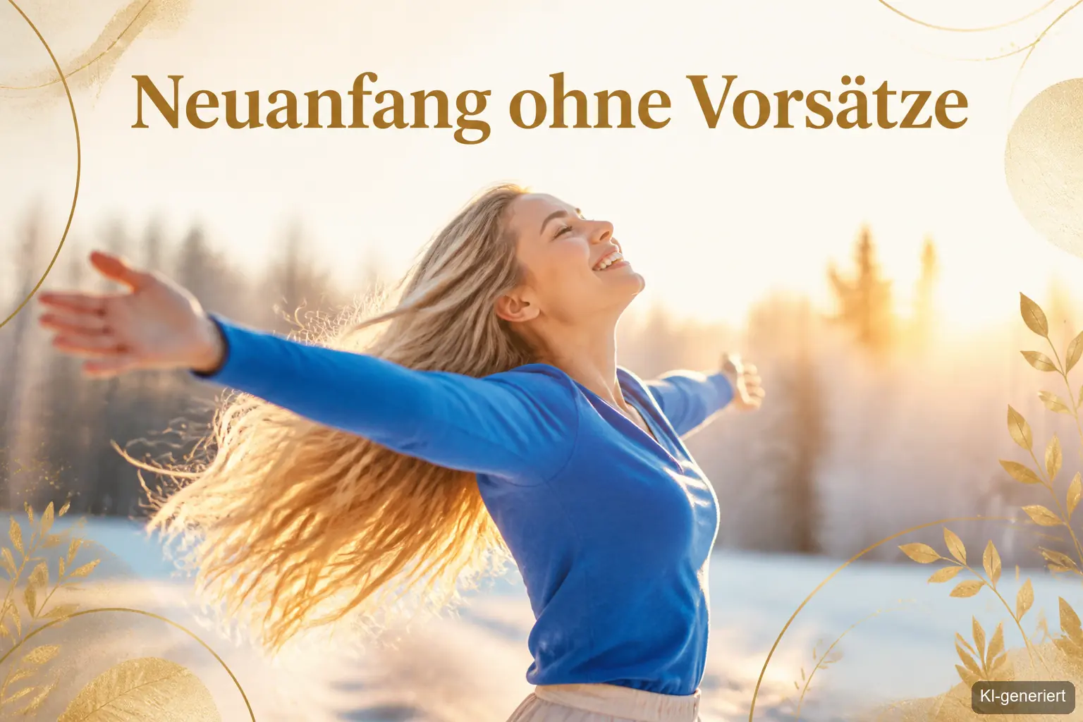 Neuanfang ohne Vorsätze – Frau im Aufbruch, leuchtende Stimmung im Januar