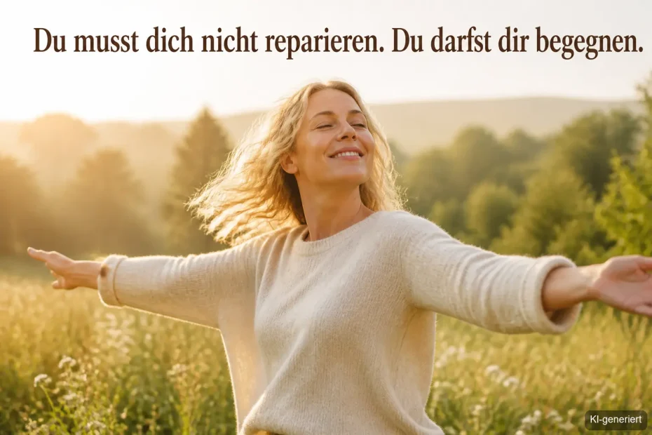 Frau mit Hand auf dem Herz, inneres Kind heilen, emotionale Heilung im Februar