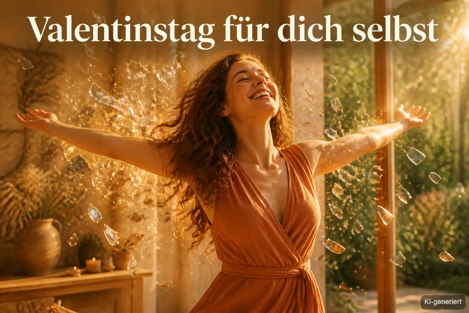 Valentinstag für dich selbst: Frau hört auf sich zu vergleichen und liebt sich selbst