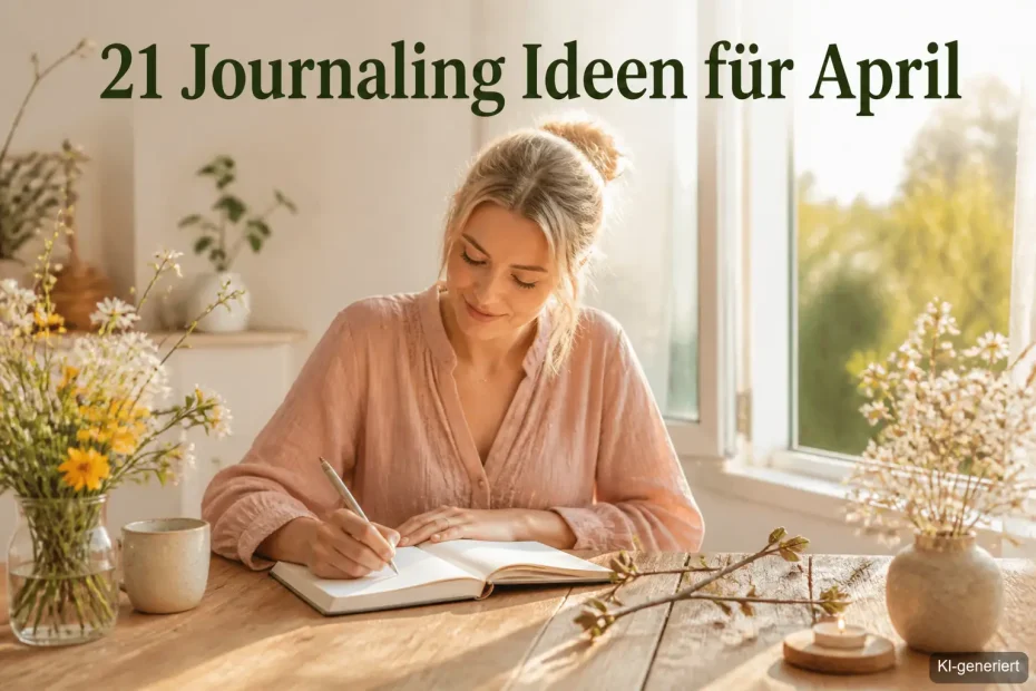 Frau schreibt in ihr Journal im Frühling – 21 Journaling Ideen für Wachstum und Selbstreflexion