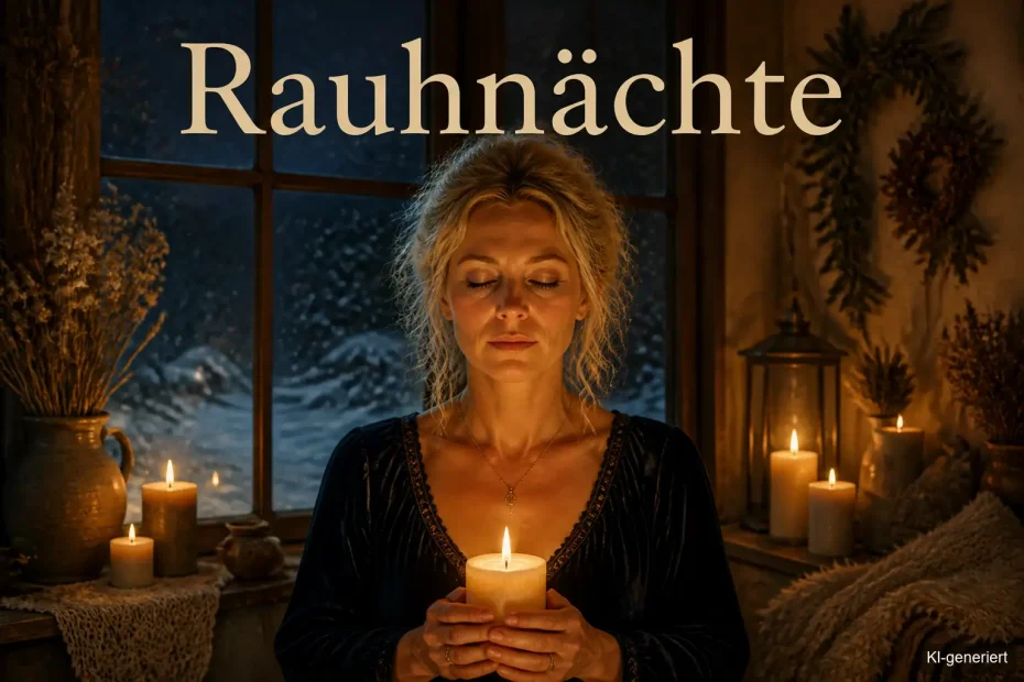 Frau mit Kerze nutzt Rauhnächte im Januar für innere Klarheit und innere Ausrichtung