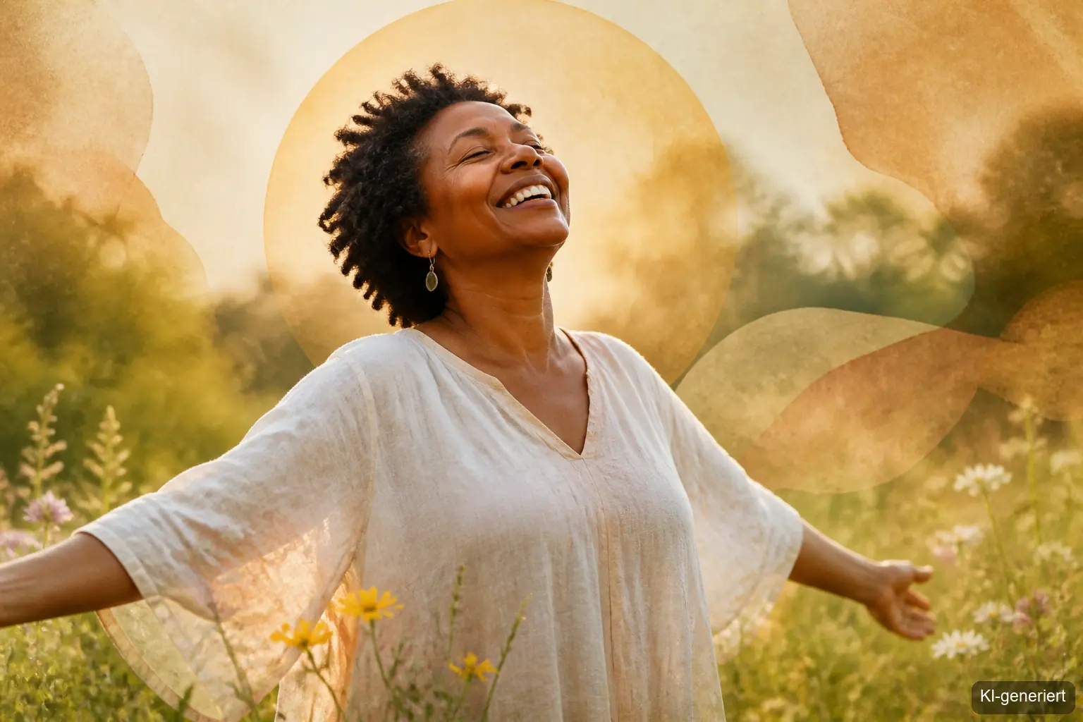 Ostara Spiritualität – Frau im Frühling erlebt innere Transformation und Schöpferkraft