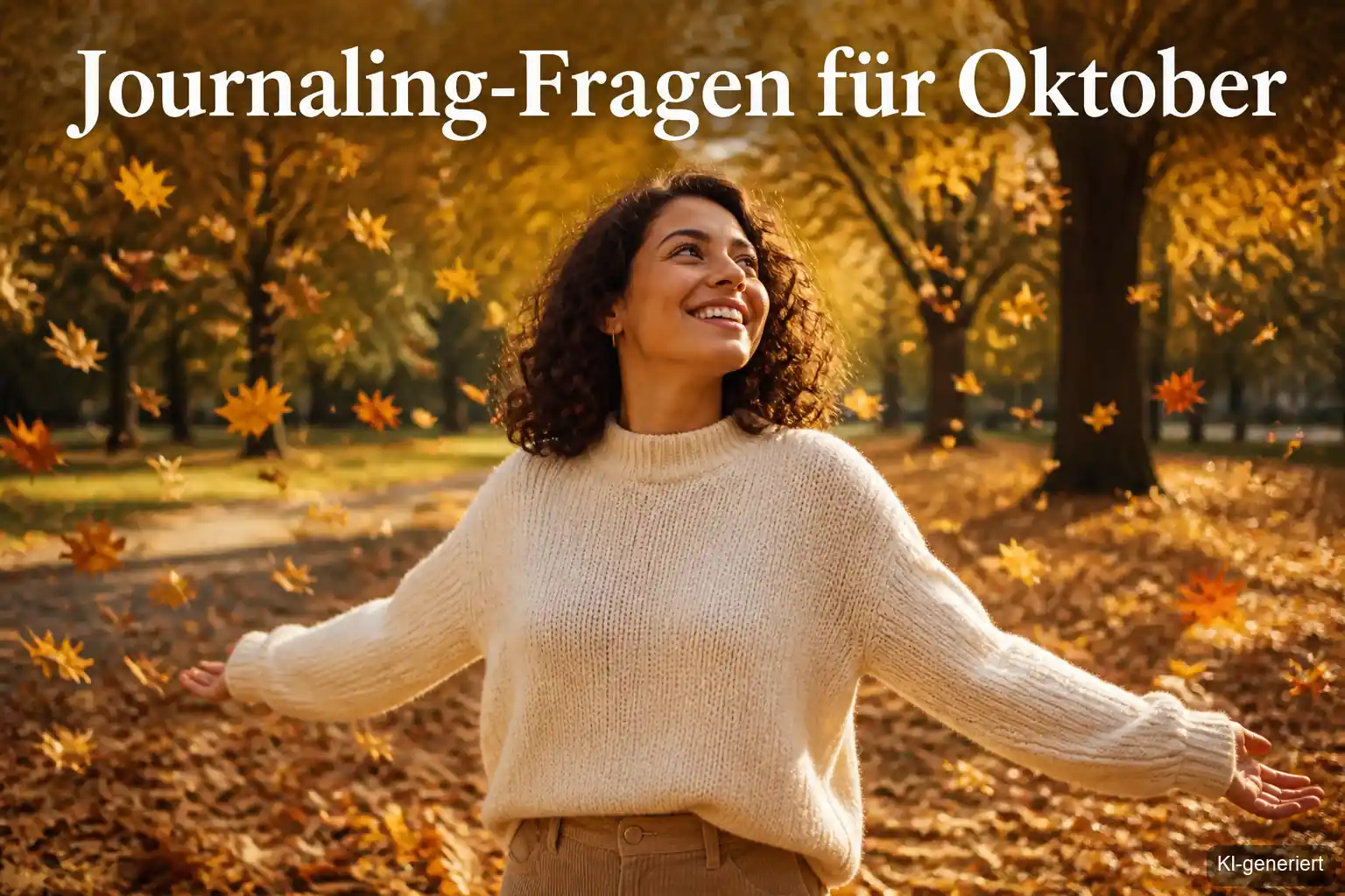 Journaling Ideen für den Oktober: Frau schreibt 21 Journaling-Fragen in ihr Notizbuch