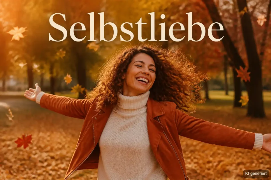 Frau übt liebevolle Selbstliebe Übungen im Oktober mit einer warmen Tasse Tee