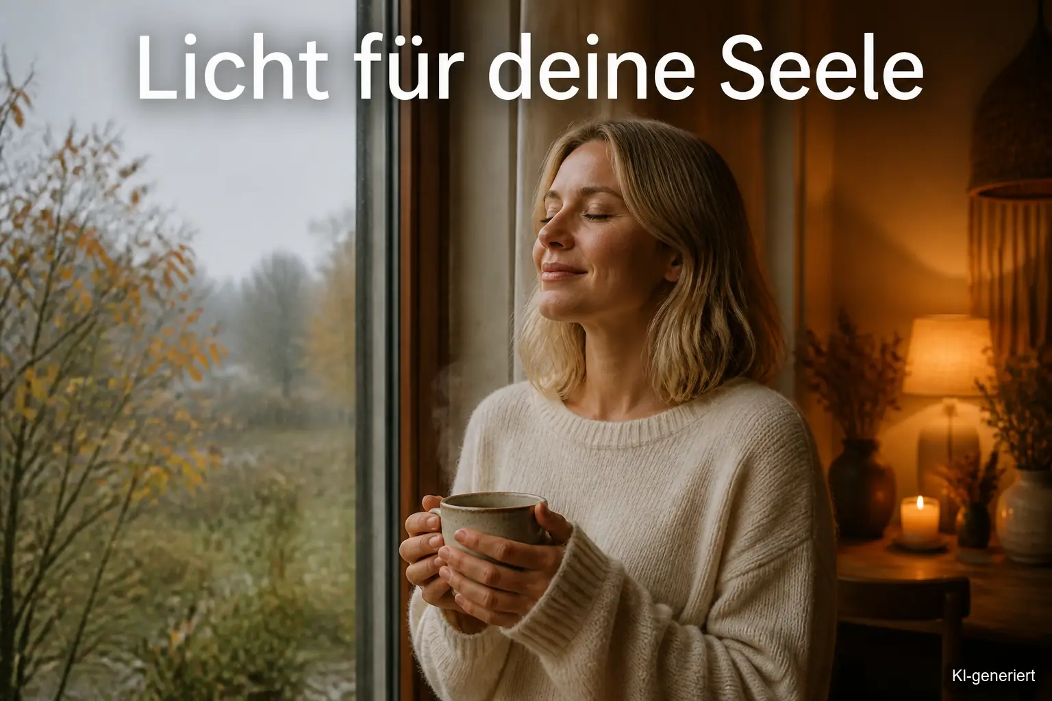 Selbstfürsorge für graue Herbsttage: Frau findet Licht für ihre Seele